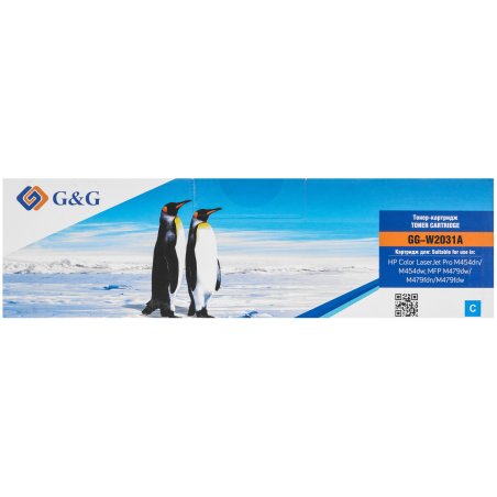 Картридж лазерный G&G GG-W2031A, 415A голубой (2100 стр.) для HP LJ M454/MFP M479