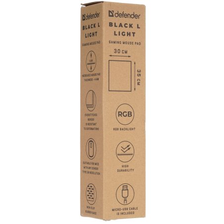 Коврик для мышки Defender черный L LIGHT