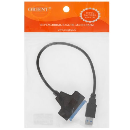 Контроллер ORIENT UHD-502N, USB 3.2 Gen1 (USB 3.0) адаптер для SSD & HDD 2.5" SATA 6Gb/s (JMS578, поддержка UASP), кабель подключения USB Type-A (31277)