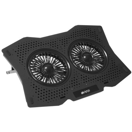 Подставка для ноутбука охлаждающая HIPER VIENTO /1 вентилятор/800 об.в мин/23 дБ/ 2xUSB2.0/ 5 углов наклона/RGb-подсветка/черный (CP-A1)