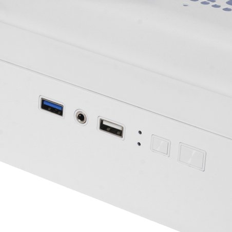 Компьютерный корпус Ginzzu GL 185 белый боковая дверца закаленное стекло на петлях на магнитах