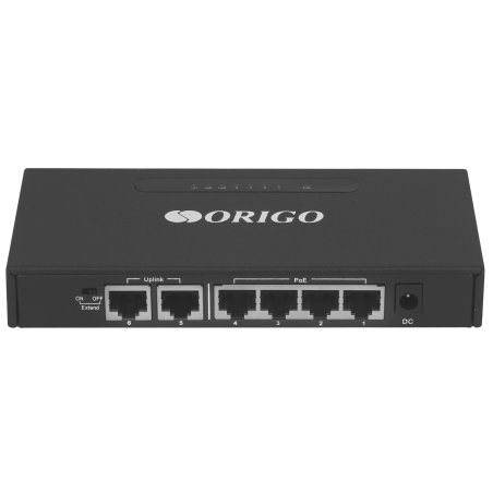 Неуправляемый PoE-коммутатор ORIGO OS1206P/60W/A1A 4x100Base-TX PoE+, 2x100Base-TX, PoE-бюджет 60 Вт, корпус металл