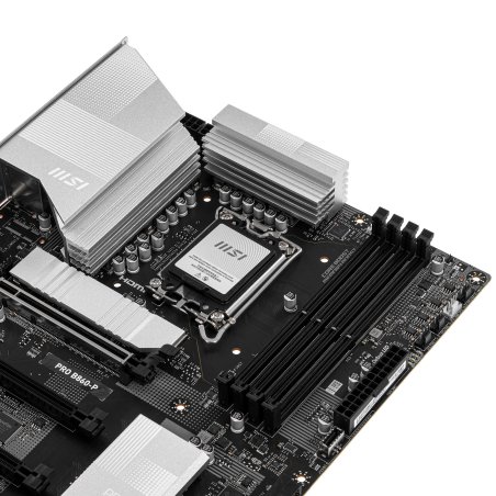 Материнская плата MSI PRO B860-P WIFI, LGA 1851, Intel B860, 4xDDR5, 4xSATA, 3xM.2, 1xPCIe 5.0 x16, 1xPCIe 4.0 x4, 2xPCIe 4.0 x1, 1xHDMI, 1xDP, 1xUSB-C, 1x 5Gb LAN, 2xUSB-A 3.2 Gen 2, 2xUSB-A 3.2 Gen 1, 4xUSB-A 2.0, 3x3.5 мм, 7.1, Wi-Fi 7, ATX