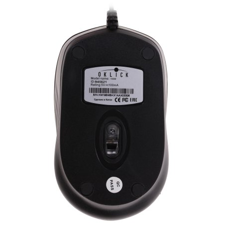 Мышь проводная Oklick 115S черный/красный, 1200 dpi, USB, кнопки - 3