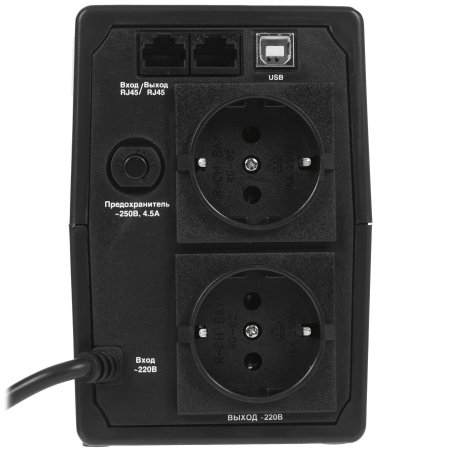 Источник бесперебойного питания ExeGate EP285474RUS Power Back BNB-850.LED.AVR.EURO.RJ.USB 850VA/480W, LED, AVR,2 евророзетки, RJ45/11, USB, черный