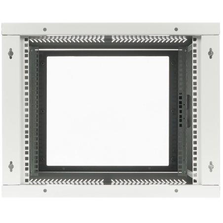 Шкаф настенный ЦМО ШРН-М-9.650 9U 600x650 мм пер. дв. стекл съемные бок. пан. 50 кг серый