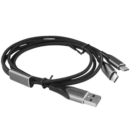 Кабель Vention USB-CM х 2/USB 2.0 AM - 1м.