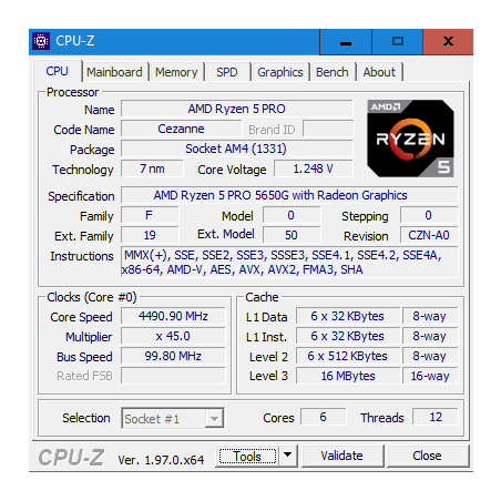 Процессор AMD Ryzen 5 PRO 5650G Soc-AM4 3.9GHz OEM