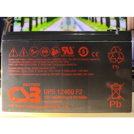 Батарея CSB 12460 (12V 9Ah)клеммы F2