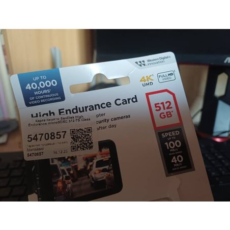 Флеш карта microSD 64GB SanDisk microSDXC Class 10 UHS-I U3 V30 High Endurance Video Monitoring Card