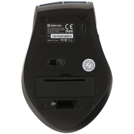 Мышь беспроводная Defender Accura MM-365 синий, 1600 dpi, радиоканал, USB, кнопки - 6