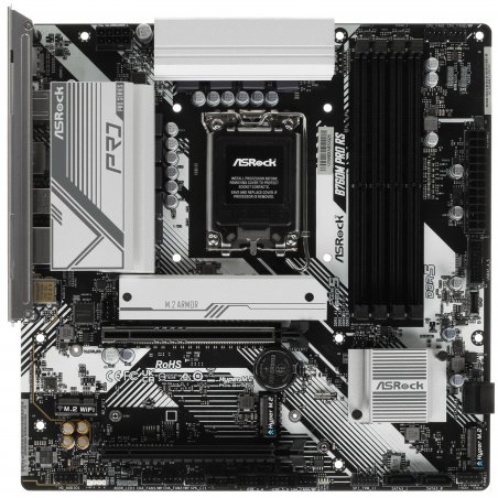Материнская плата ASRock B760M Pro RS, LGA1700, Intel B760, 4xDDR5, 4xSATA, 3xM.2, 1xPCIe 5.0 x16, 1xPCIe 3.0 x4, DisplayPort, HDMI, 1x2.5Gb LAN, USB Type-C, 3x3.5 мм, 7.1, microATX