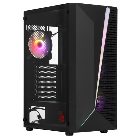 Компьютерный корпус Bloody BD-CC106F черный без БП ATX 4x120мм 1xUSB 2.0 1xUSB 3.0 audio bott PSU