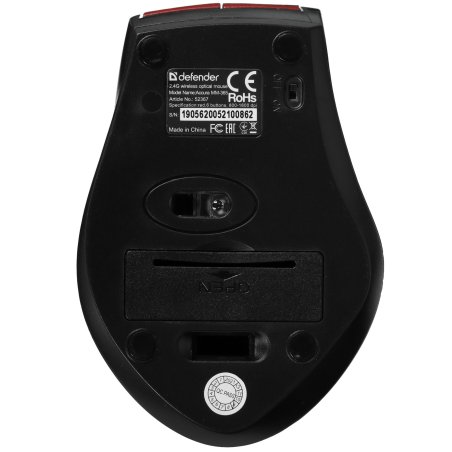 Мышь беспроводная Defender Accura MM-365 красный, 1600 dpi, радиоканал, USB, кнопки - 6
