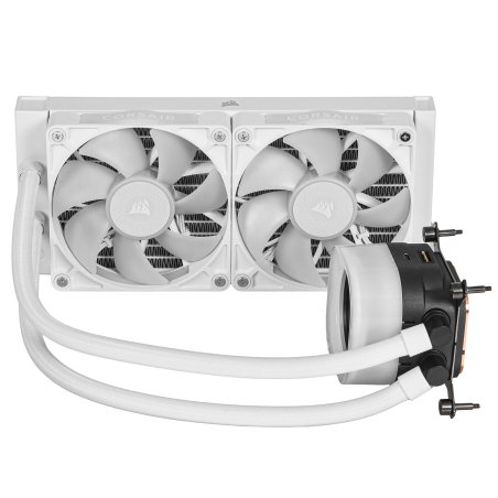 Система жидкостного охлаждения Water Cooling System Corsair iCUE LINK TITAN 240 RX LCD (240мм, белый, RGb/ Fans: 2x120мм, 73.5CFM, 36dBA, 2100RPM/ S: 1851, 1700, AM5, AM4)