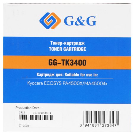 Картридж лазерный G&G GG-TK3400 черный (12500 стр) для Kyocera Ecosys PA4500X/MA4500ifx