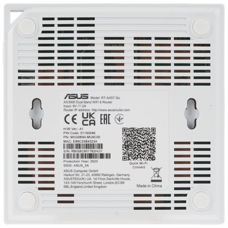 Роутер беспроводной Asus RT-AX57 AX3000 10/100/1000BASE-TX черный