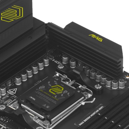Материнская плата MSI MAG B850M MORTAR WIFI, AM5, AMD B850, 4xDDR5, 4xSATA, 3xM.2, 1xPCIe 5.0 x16, 1xPCIe 4.0 x4, 1xHDMI, 1x5Gb LAN, Wi-Fi 7, Bluetooth 5.4, 1xUSB-C 40Gbps, 1xUSB-C 20Gbps, 5xUSB-A 10Gbps, 2xUSB-A 5Gbps, 4xUSB-A 2.0, 1xS/PDIF, 2x3.5 мм, 7.
