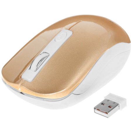 Мышь беспроводная Gembird MUSW-400-G золотой, 1600 dpi, радиоканал, USB, кнопки - 4