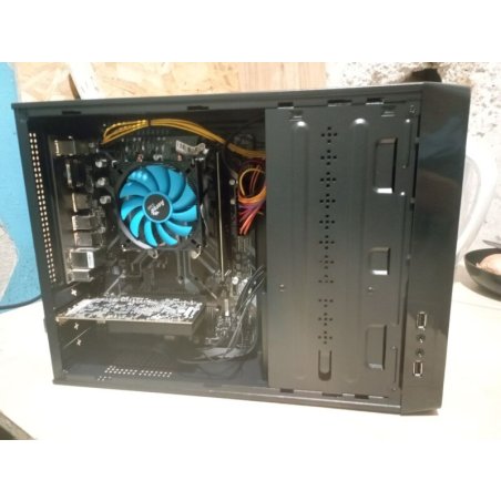 Компьютерный корпус MiniITX ExeGate MI-209 Black, miniITX/mATX, (M350, 80мм), 2хUSB, Audio