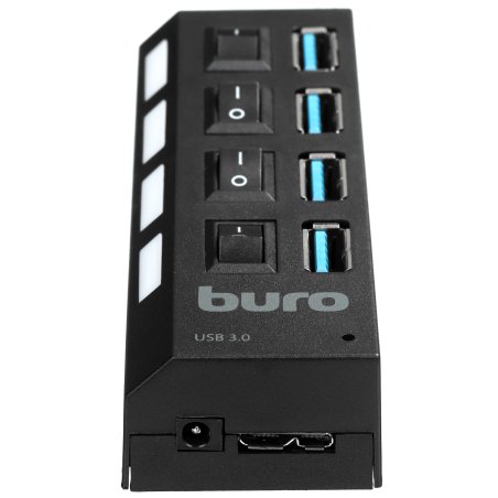 Разветвитель USB 3.0 Buro BU-HUB4-U3.0-S 4порт. черный