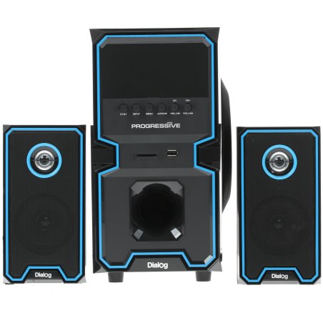 Акустическая система Dialog Progressive AP-222B BLACK - акустические колонки 2.1, 30W+2*10W RMS, Bluetooth, USB/SD reader