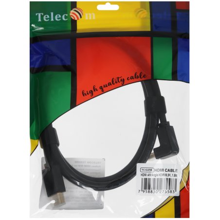 Кабель Telecom TCG256-1.5M HDMI-HDMI ver 2.1 8K@60Hz угол 90град 1.5м, медь