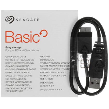 Внешний HDD 2.5" Seagate Basic, 2TB, USB 3.2 Gen 1 Type-A, 5400 rpm, серый