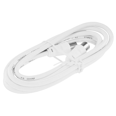 Кабель телевизионный Cablexpert CCV-515-W, Coaxial M/F, белый, 1.8м
