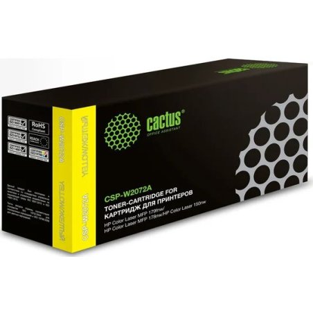 Картридж лазерный Cactus CSP-W2072A желтый (700стр.) для HP Color Laser 150a/150nw/178nw MFP/179fnw MFP