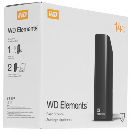 Внешний HDD WD Elements Desktop WDBWLG0140HBK-EESN, 14ТБ, черный