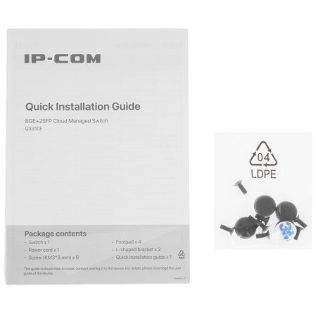 Коммутатор управляемый IP-COM G3310F, настенный, 1000 Мбит/сек, 8 port, SFPx2