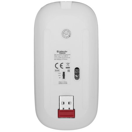 Мышь беспроводная Defender Touch MM-997 черный, 1600 dpi, радиоканал, Bluetooth, USB, кнопки - 4
