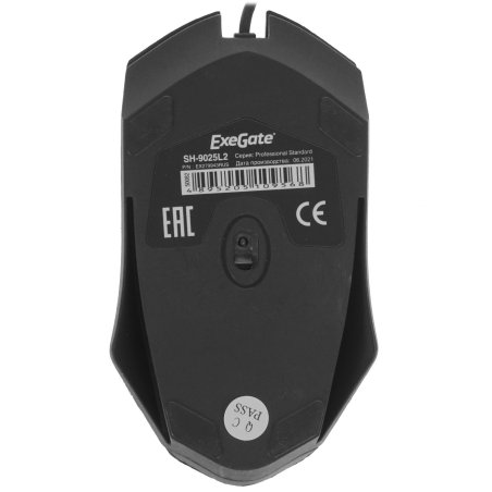 Мышь проводная ExeGate SH-9025L2 OEM черный, 1000 dpi, USB, кнопки - 3