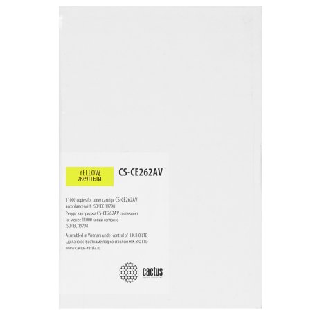 Картридж лазерный Cactus CS-CE262A желтый (11000 стр.) для принтеров HP Сolor LaserJet CP4025/CP4525/CM4540