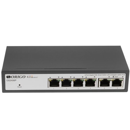 Коммутатор Smart Managed L2 PoE Switch 4 x 1000Base-T PoE+, 2 x 1000Base-T, PoE-60W budget