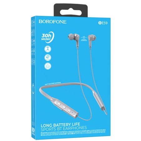 Беспроводные наушники BOROFONE (6941991101687) BO22 Elegant BT, серый