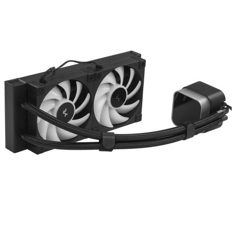 Система жидкостного охлаждения DEEPCOOL LQ240 черный, 120 мм, алюминий, 2400 об/мин, 38.71 дБ, 3 pin, 300 Вт