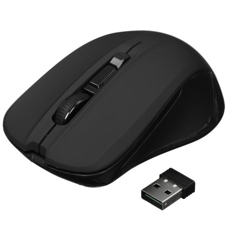 Мышь беспроводная HIPER HOMW-101-BT черный, 1600 dpi, радиоканал, USB, кнопки - 4