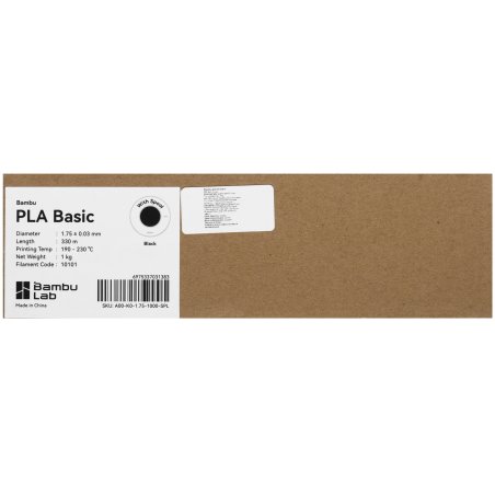 Пластик Bambu lab : PLA Basic plastic, color black, on reusable spool