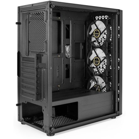 Компьютерный корпус Miditower ExeGate EVO-9202 (ATX, без БП, с окном, 1*USB+1*USB 3.0, аудио, 3 вент. 12см с RGb подсветкой)