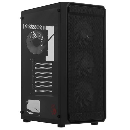Компьютерный корпус Bloody BD-CC114F черный без БП ATX 4x120мм 1xUSB 2.0 1xUSB 3.0 audio bott PSU