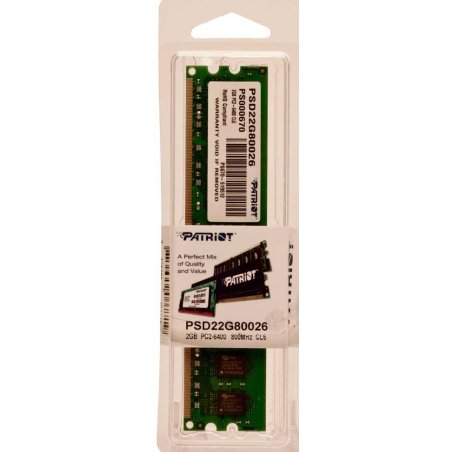 Оперативная память Patriot, DDR2, 2Gb (1x2 GB), 800 MHz, CL6, DIMM
