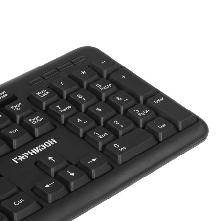 Комплект клавиатура + мышь проводной Гарнизон GKS-122, 104кл+3кн, 1000 DPI, 1.8м, черный