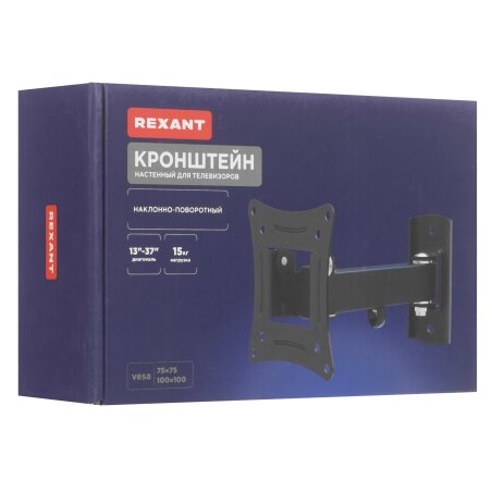 Кронштейн для телевизора Rexant серия HOME 10"-27" дюймов, наклонно-поворотный одно колено