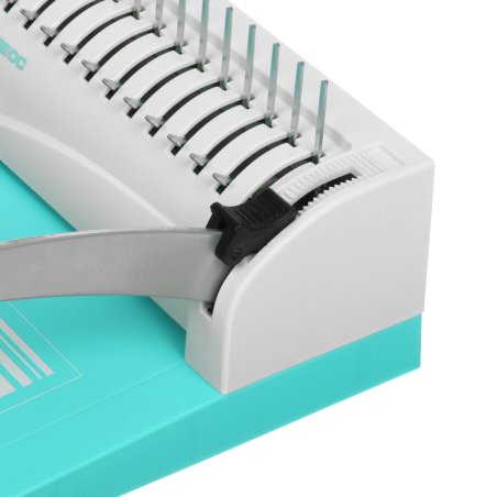 Переплетчик Heleos БП13п бирюзово-белый (БП13ПББ) A4/перф.13л.сшив/макс.450л./пластик.пруж. (6-51мм)