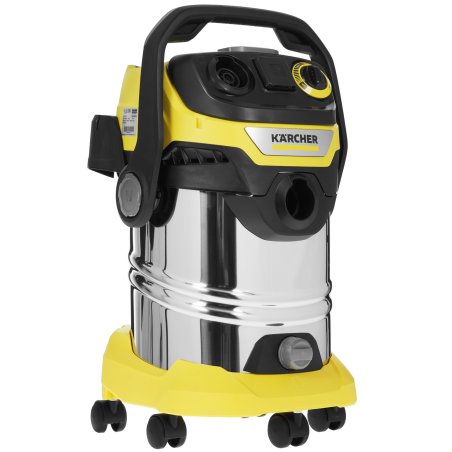 Строительный пылесос Karcher WD 6 P S V-30/6/22/T желтый, 1300 Вт, уборка сухая/сбор воды, пылесборник мешок/контейнер, 30 л