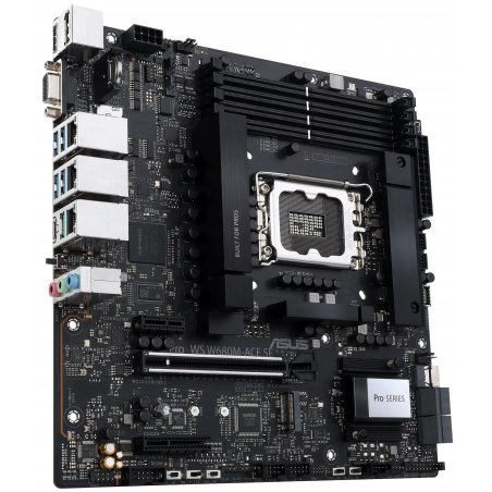 Материнская плата ASUS Pro WS W790E-SAGE SE, LGA4677, Intel W790, 8xDDR5 (ECC), 3xM.2, 2xSlimSAS, 8xSATA, 7xPCIe 5.0, 2x10Gb LAN, 1xUSB 3.2 Gen 2x2 (Type-C), 5xUSB 3.2 Gen 2 (Type-A + Type-C), 2xUSB 2.0, 5x3.5 мм, 7.1, EATX