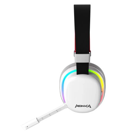 Гарнитура Marvo HG9069W Monka Echo белый, беспроводная + проводная, радиоканал, до 10 ч, подсветка, совместимость с PS5, Xbox