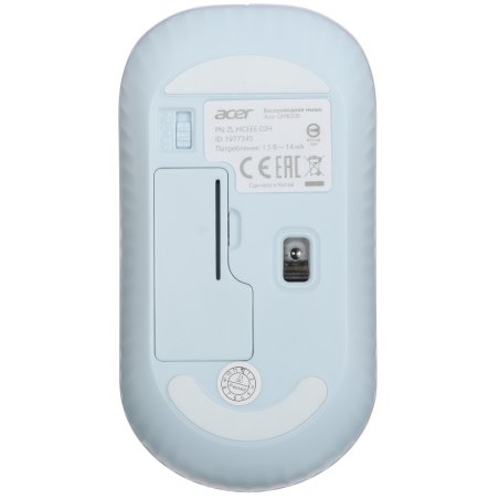 Мышь беспроводная Acer OMR205 белый/голубой, 1200 dpi, радиоканал, USB, кнопки - 3